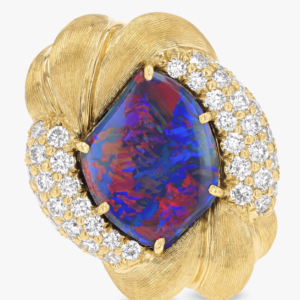 Black Opal Ring, 4.01 carats