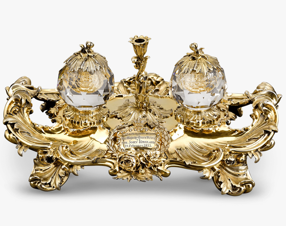 Silver-Gilt Inkwell Presented by Queen Victoria to Sir John Kirkland