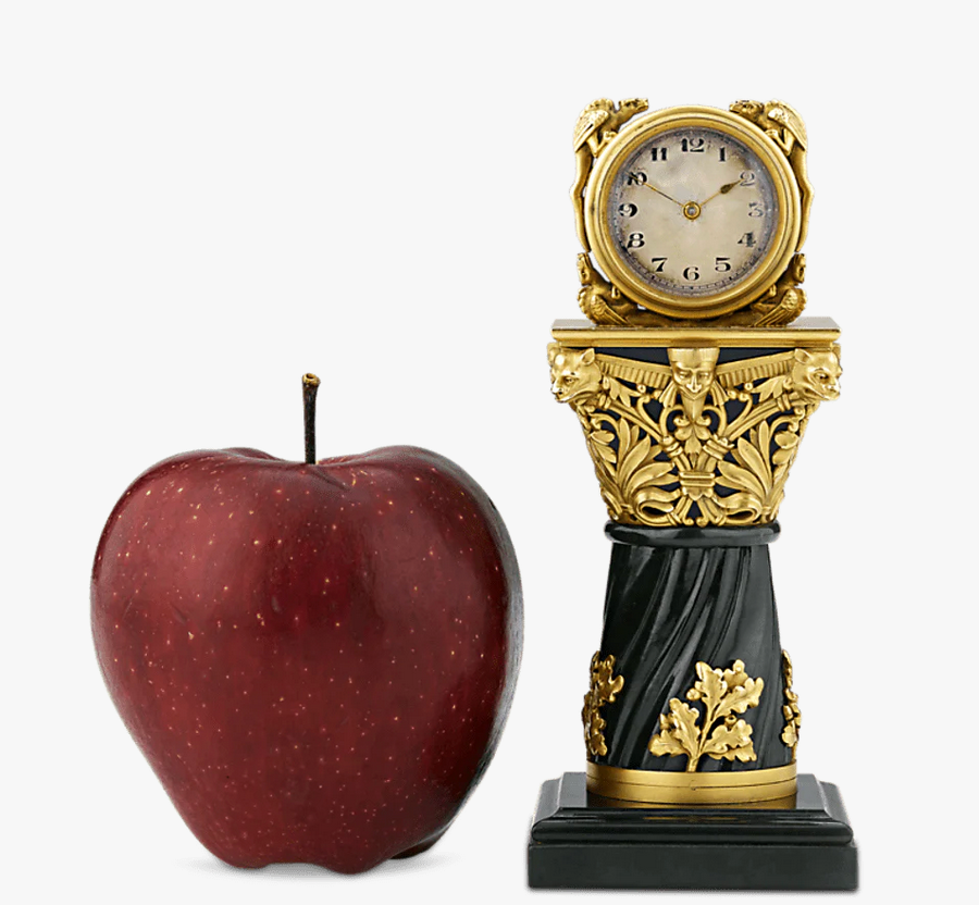 Paul Frey Miniature Gold and Jade ClocK
