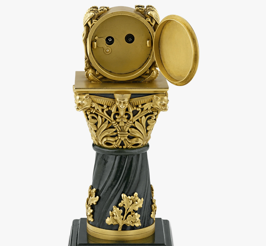 Paul Frey Miniature Gold and Jade ClocK - Image 4