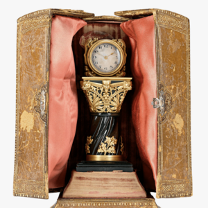 Alternative view of Paul Frey Miniature Gold and Jade ClocK