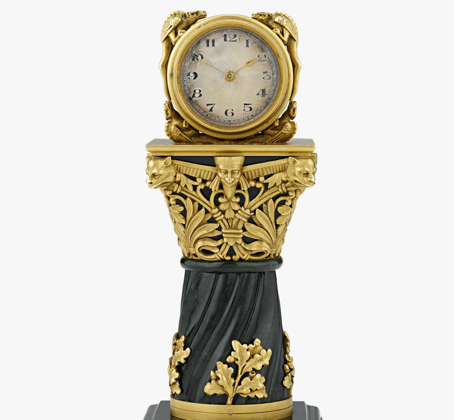 Paul Frey Miniature Gold and Jade ClocK - Image 5