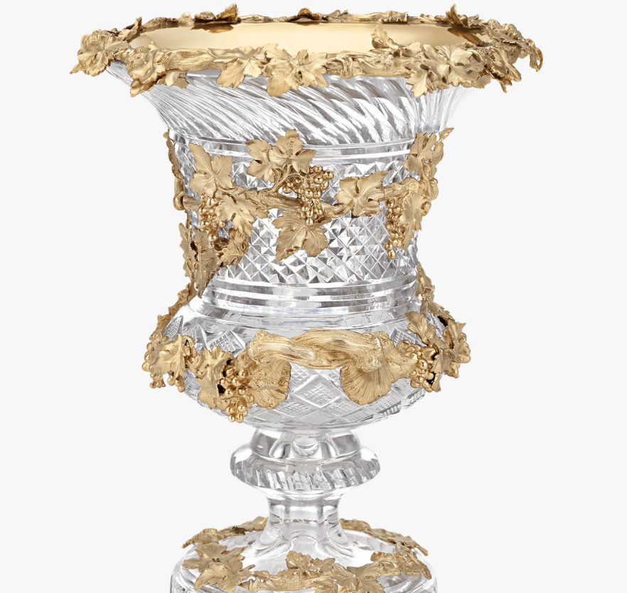 Glass and Silver Gilt Wine Coolers by Hunt & Roskell - Image 2