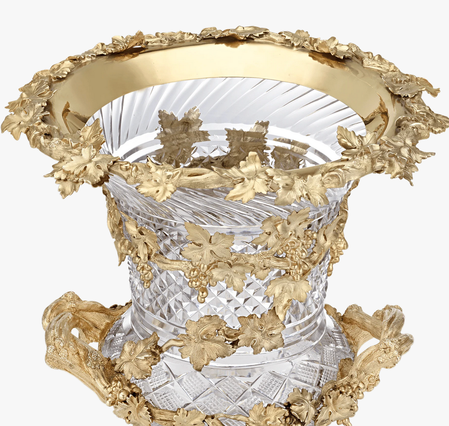 Glass and Silver Gilt Wine Coolers by Hunt & Roskell - Image 3